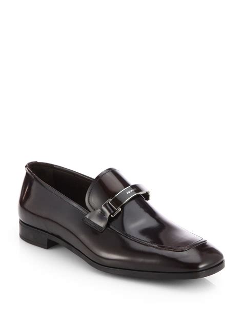 prada spazzolato dress slip-ons|prada spazzolato derby loafers.